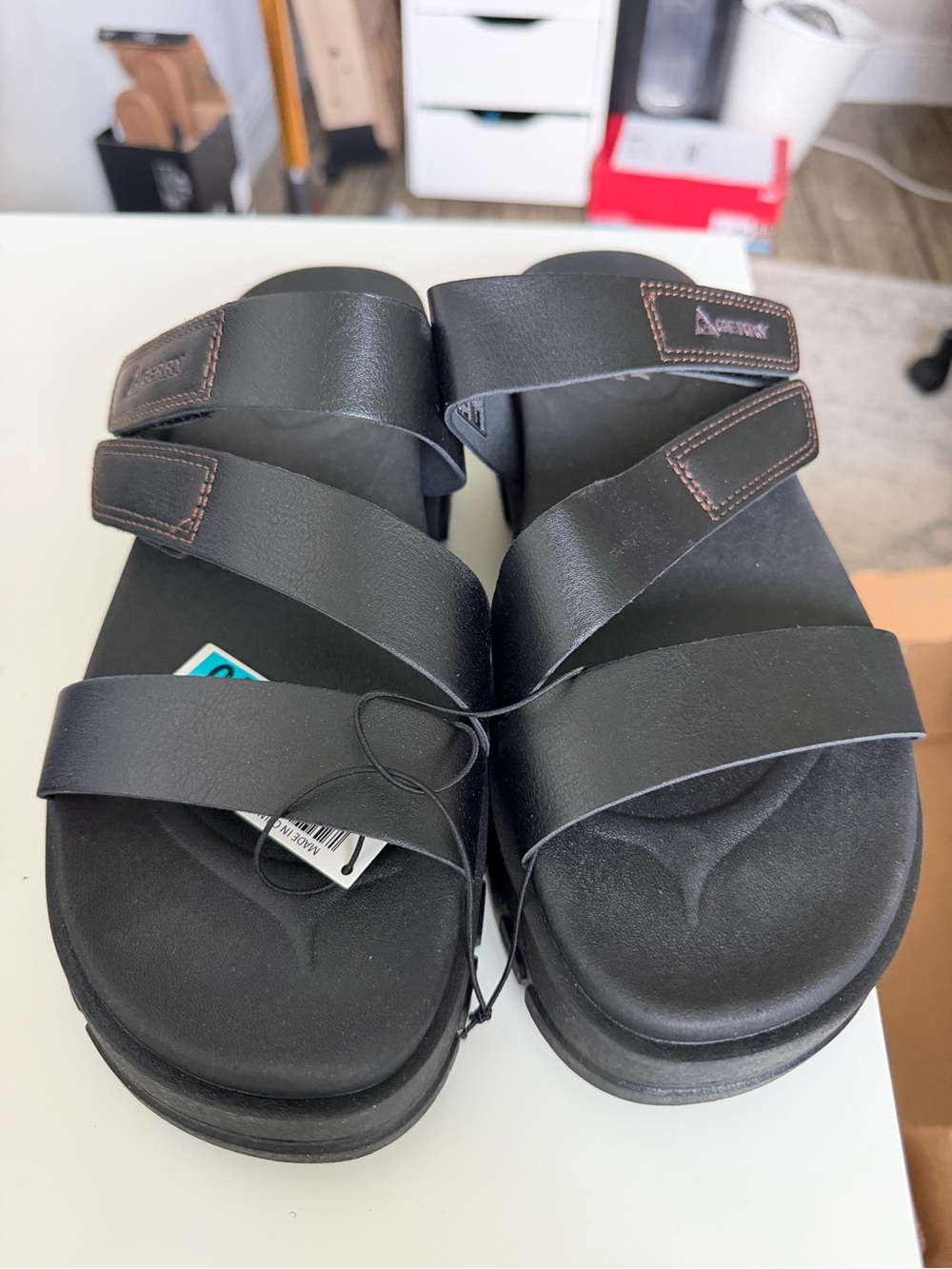 Gerry Weber Black Triple-Strap Women’s Slide Sandals